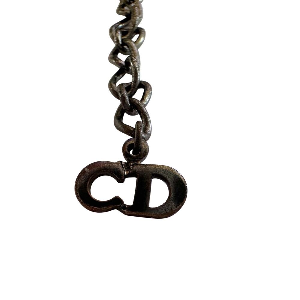 Christian Dior Dog Tag Style Necklace - Gunmetal - Picture 13 of 16